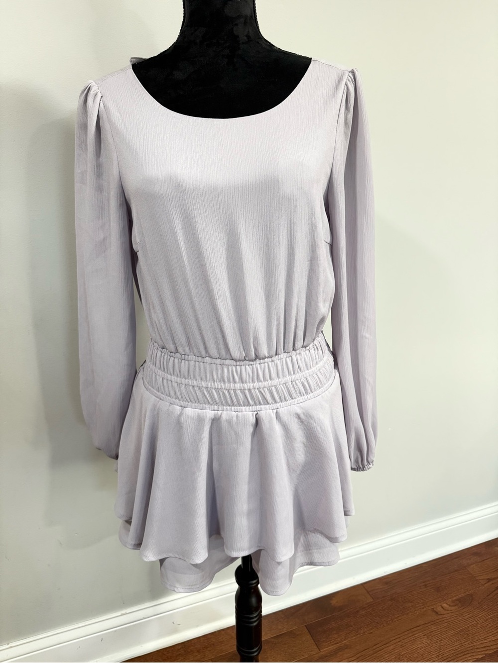 Altar’d State Light Lavender Long Sleeve Smocked Waist Romper